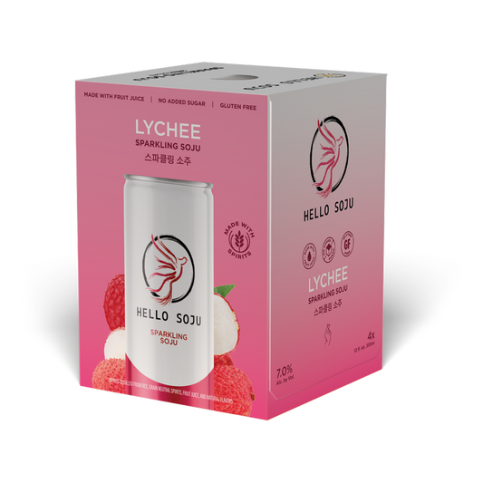 Hello Soju Lychee 12oz 4pk 7%ABV