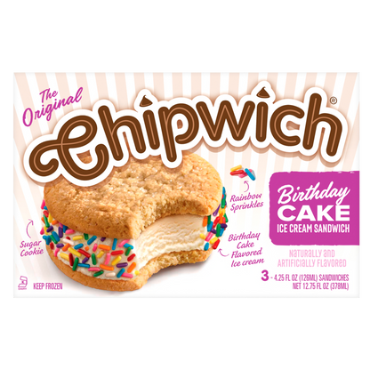 Chipwich Birthday Cake Ice Cream Sandwich 3ct