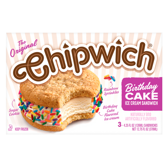 Chipwich Birthday Cake Ice Cream Sandwich 3ct