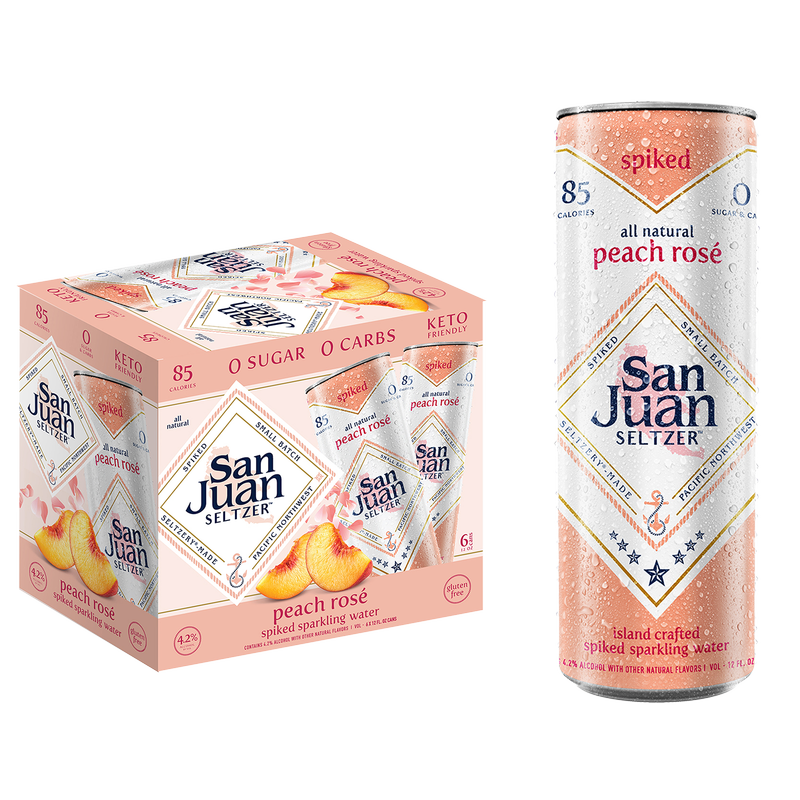 San Juan Spiked Seltzer Peach Rose 6pk 12oz Can 4.2% ABV