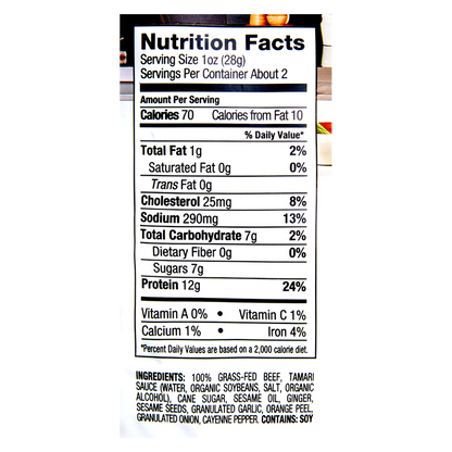Think Jerky Sesame Teriyaki Grassfed Beef Jerky 2.2oz