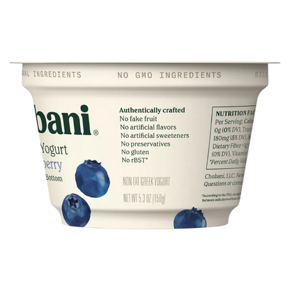 Chobani Blueberry on the Bottom Nonfat Greek Yogurt - 5.3oz