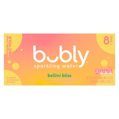 Bubly Bellini Bliss 12oz 8pk