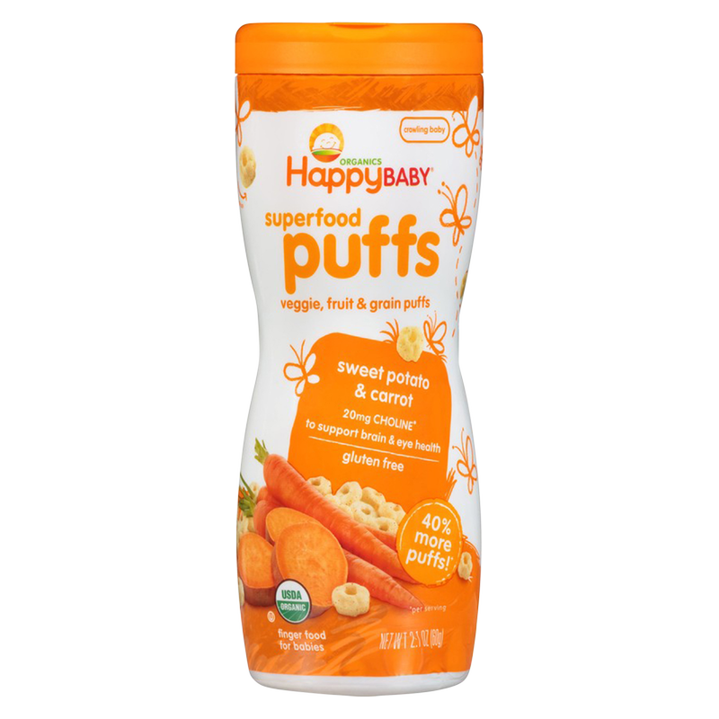 Happy Baby Organic Sweet Potato & Carrot Puffs 2.1oz