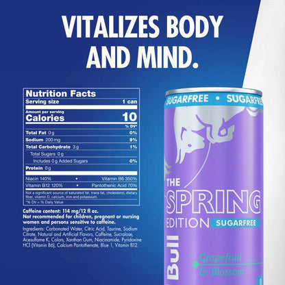 Red Bull Sugar Free The Spring Edition Grapefruit & Blossom Energy Drink 12oz Can