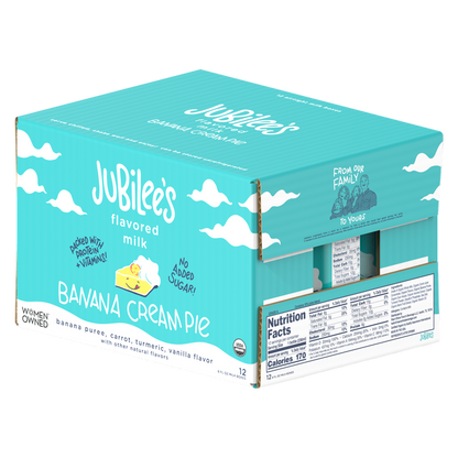 Jubilee's Organic Banana Cream Pie Protein Milk 12pk 8oz Ctn- XL