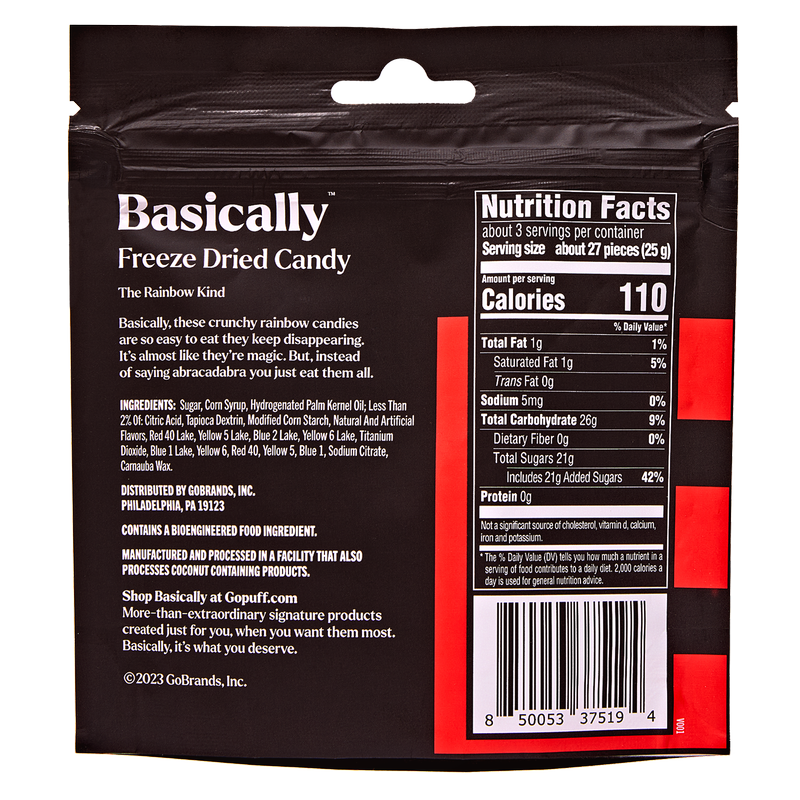 Basically Premium Rainbow Freeze Dried Candy 2.6oz