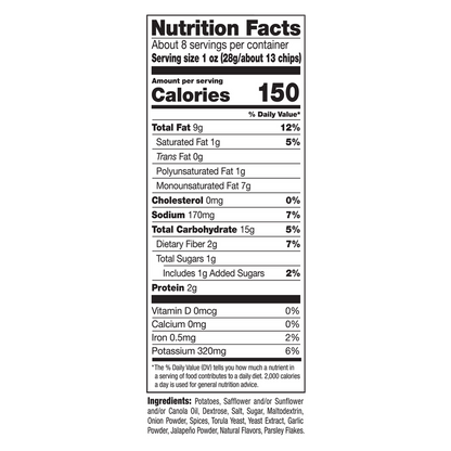 Kettle Brand Jalapeno Potato Chips 8.5oz