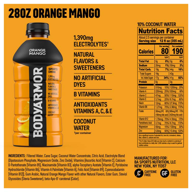 BODYARMOR Orange Mango Sports Drink 28oz Btl
