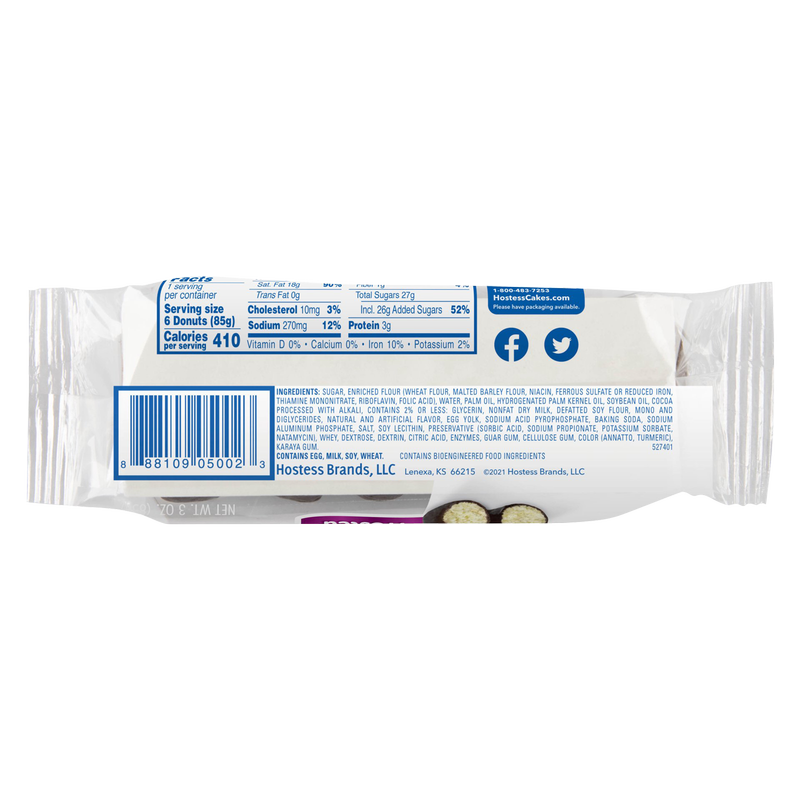 Hostess Donettes Chocolate Frosted Mini Donuts Single Serve 6ct