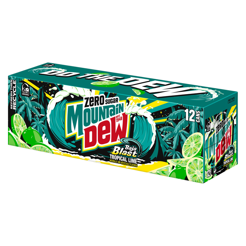 Mountain Dew Zero Sugar Baja Blast 12pk 12oz Can