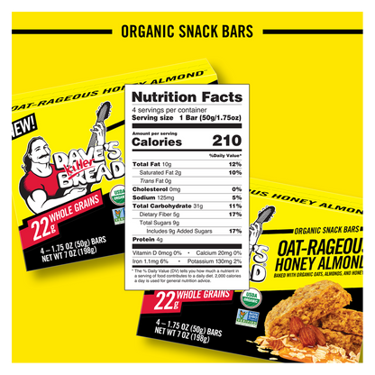 Dave's Killer Bread Oat-Rageous Honey Almond Organic Snack Bars 4ct