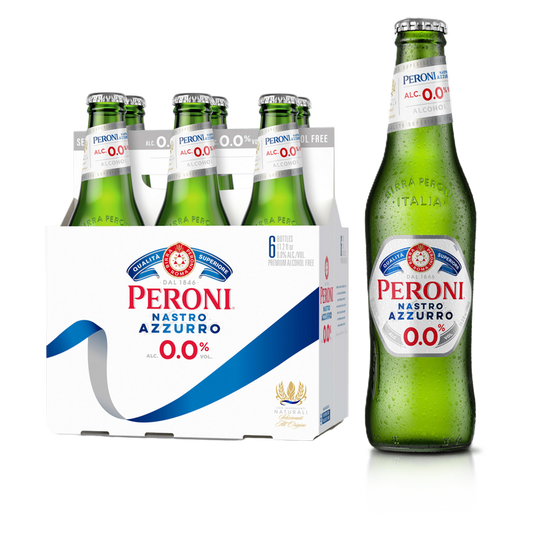 Peroni 0.0 6pk 11.2oz Btl 0.0% ABV