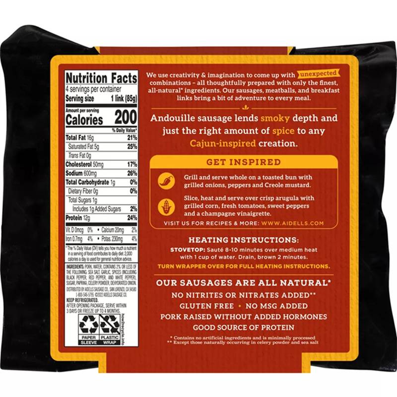 Aidell's Cajun Style Andouille Sausage - 12oz