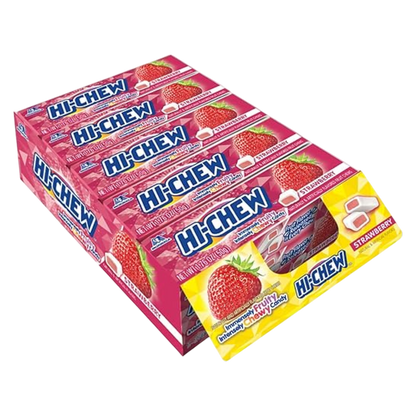 Hi-Chew Strawberry Chewy Candy 1.76oz case 15 CT