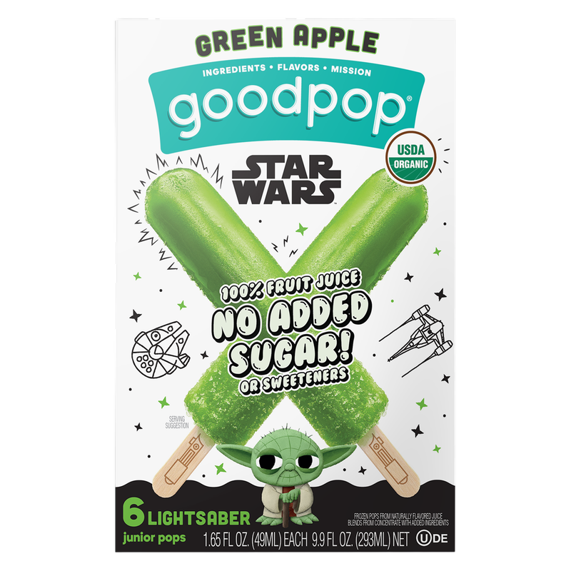 GoodPop Green Apple Junior Pops 6 ct