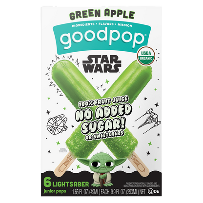 GoodPop Green Apple Junior Pops 6 ct