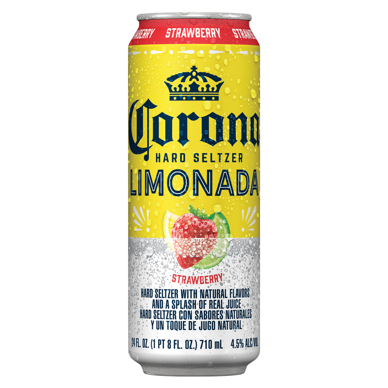 Corona Hard Seltzer Limonada Strawberry Single 24 oz Can 4.5% ABV