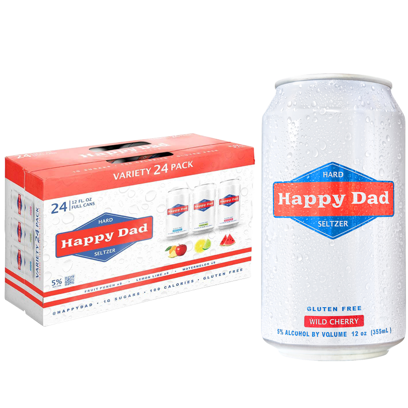 Happy Dad Hard Seltzer Variety Pack 24pk 12oz Can 5% ABV
