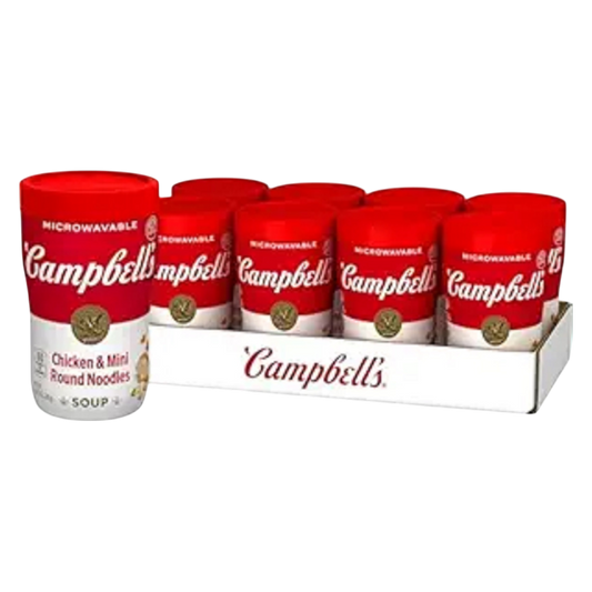 Campbell's® Sipping Soup, Chicken & Mini Round Noodle Soup, 10.75 oz Microwavable Cup 8 CT