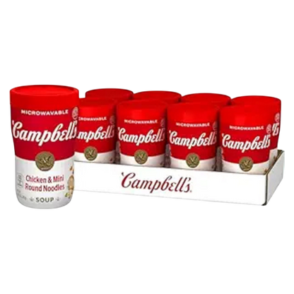 Campbell's® Sipping Soup, Chicken & Mini Round Noodle Soup, 10.75 oz Microwavable Cup 8 CT