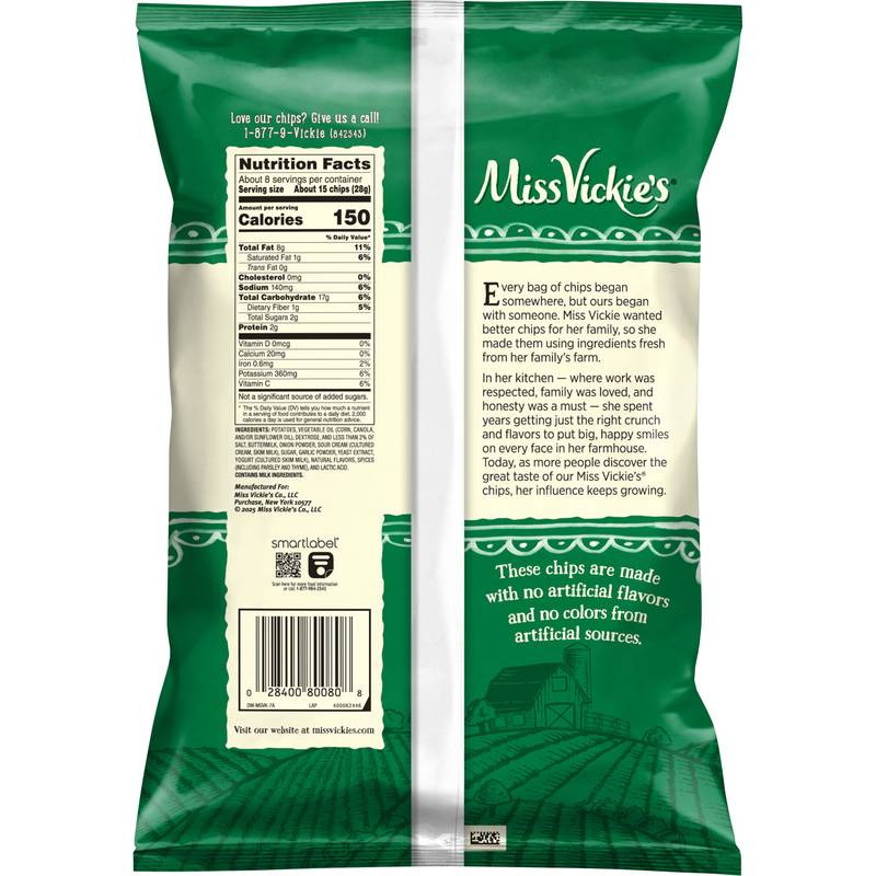 Miss Vickies Sour Cream Herb & Onion 7.5oz 