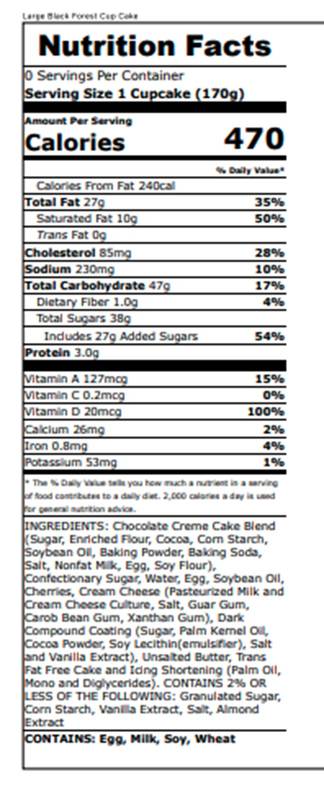 GoPuff x CRUMBS Black Forest Jumbo Cupcake 2 pack