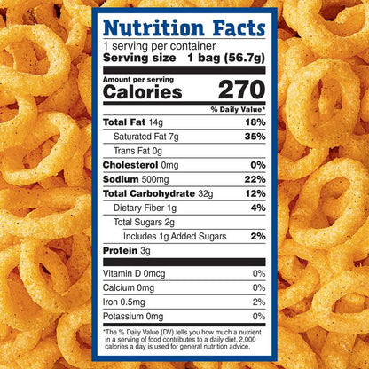 Andy Capp's Beer Battered Onion Rings Baked Oat and Corn Snacks, 2 oz