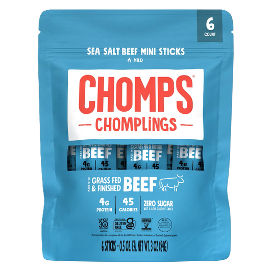 CHOMPS Mini Sea Salt Beef Chomplings, 0.5oz 6ct