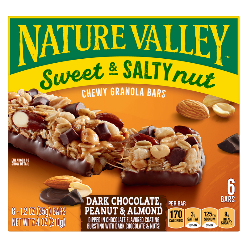Nature Valley Sweet & Salty Dark Chocolate-Peanut & Almond Chewy Granola Bars 6ct