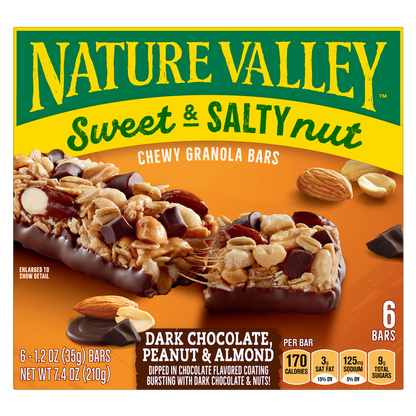 Nature Valley Sweet & Salty Dark Chocolate-Peanut & Almond Chewy Granola Bars 6ct