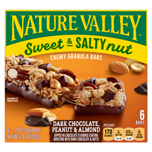 Nature Valley Sweet & Salty Dark Chocolate-Peanut & Almond Chewy Granola Bars 6ct