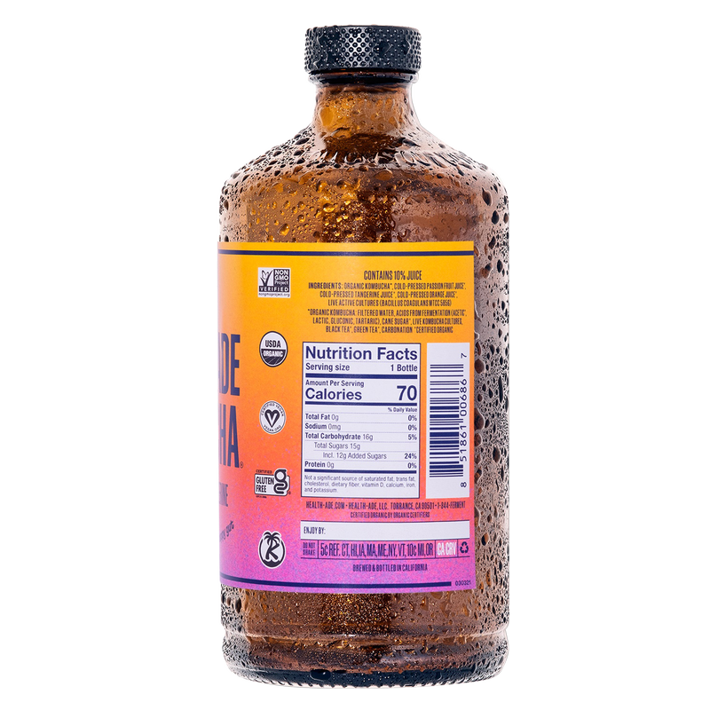 Health-Ade Kombucha Passionfruit Tangerine 16oz Btl