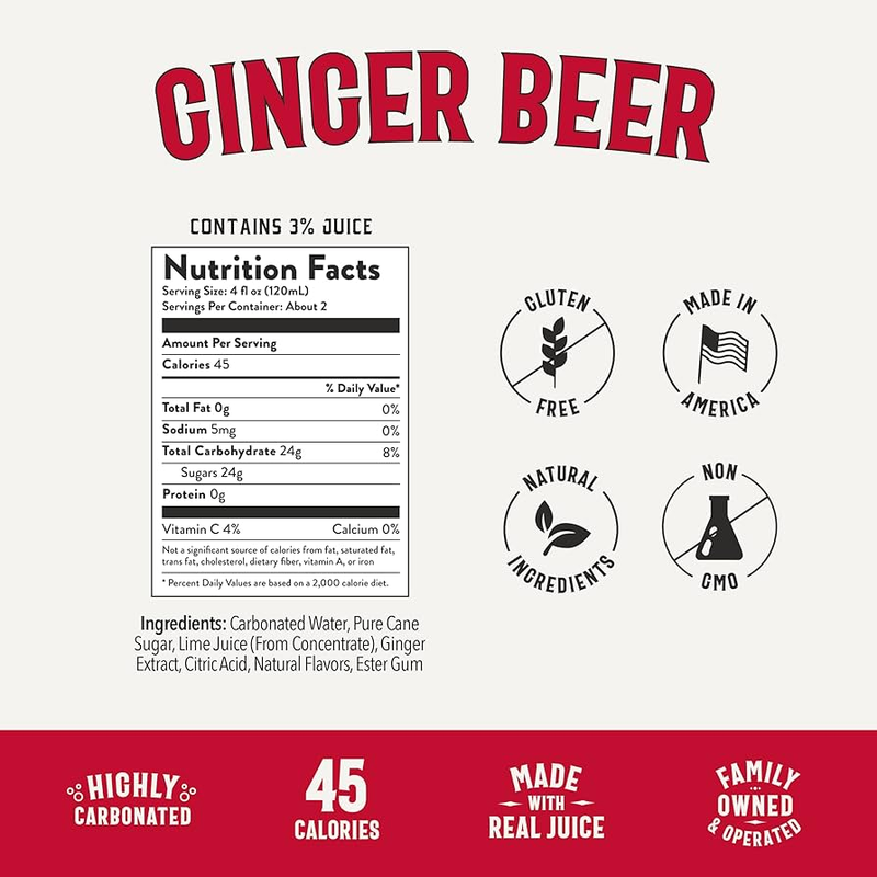 Owen's Ginger Beer 240ml 4pk Can