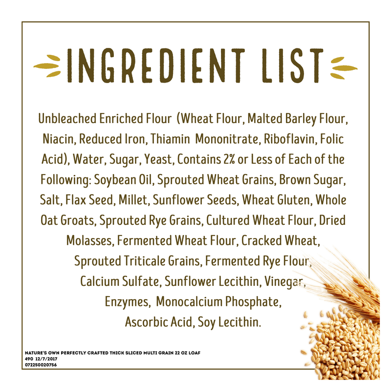 Nature's Own Perfectly Crafted Multigrain Thick Sliced Bread - 22oz