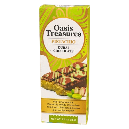 Oasis Treasures Dubai Chocolate Bar Pistachio, 2.5 oz