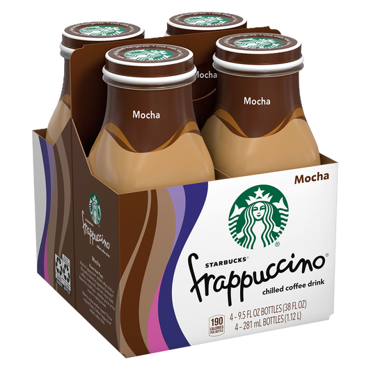 Starbucks Frappuccino Chilled Coffee Drink Mocha 4pk 9.5oz Btl