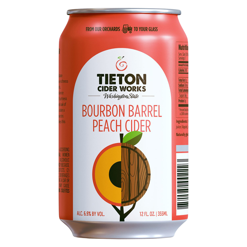 Tieton Cider Works Bourbon Barrel Peach Cider 6pk 12oz Can