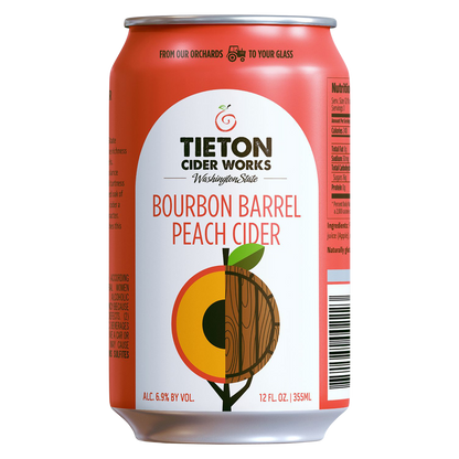 Tieton Cider Works Bourbon Barrel Peach Cider 6pk 12oz Can