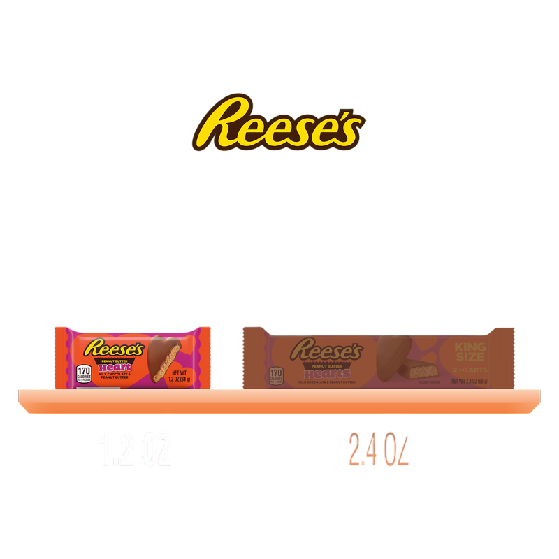 Reese's Milk Chocolate Peanut Butter Hearts, 1.2oz