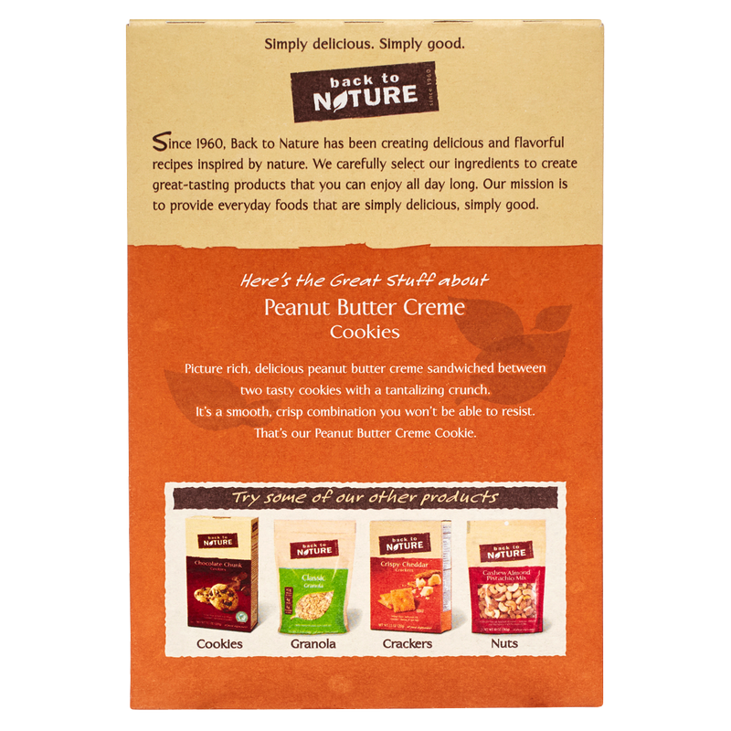 Back to Nature Peanut Butter Creme Cookies 9.6oz