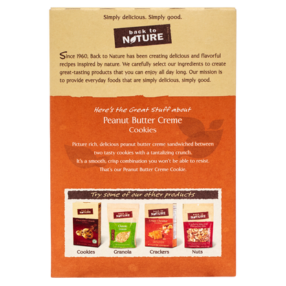Back to Nature Peanut Butter Creme Cookies 9.6oz
