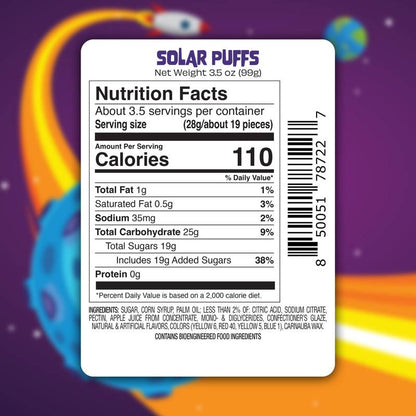 UpTop Treats Freeze Dried Sour Solar Puffs, 3.5oz
