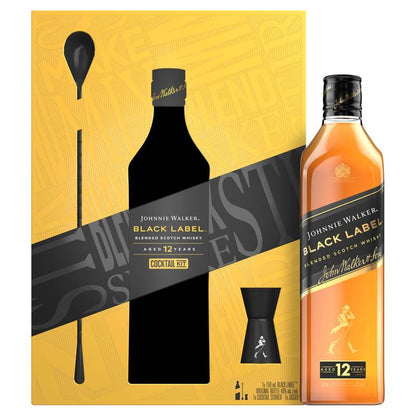 Johnnie Walker Black Label Scotch Gift Set 750ml (80 Proof)