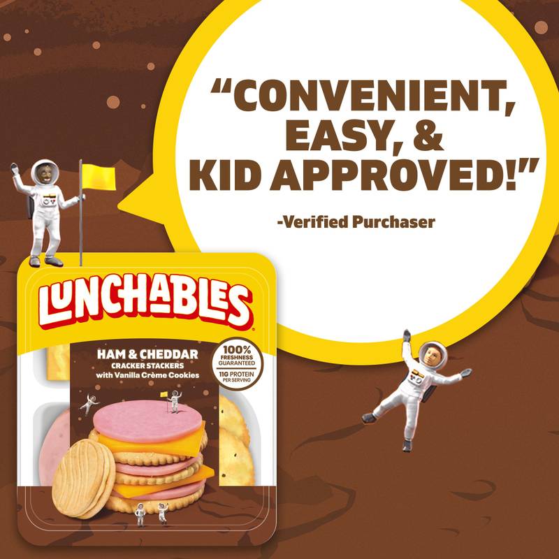 Lunchables Ham & Cheddar Cheese Cracker Stackers Vanilla Creme Cookies - 3.5oz