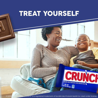 CRUNCH Milk Chocolate and Crisped Rice Full Size Candy Bar, 1.55 oz