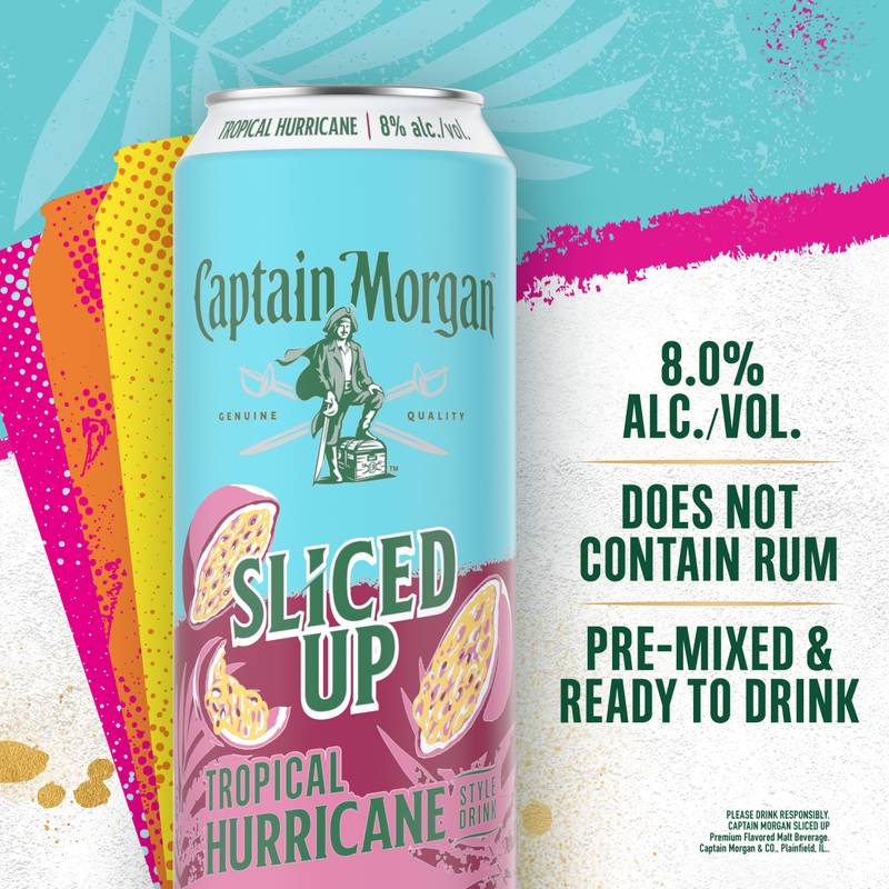 Captain Morgan Sliced Up Tropical Hurricane 23.5oz Can 8% ABV