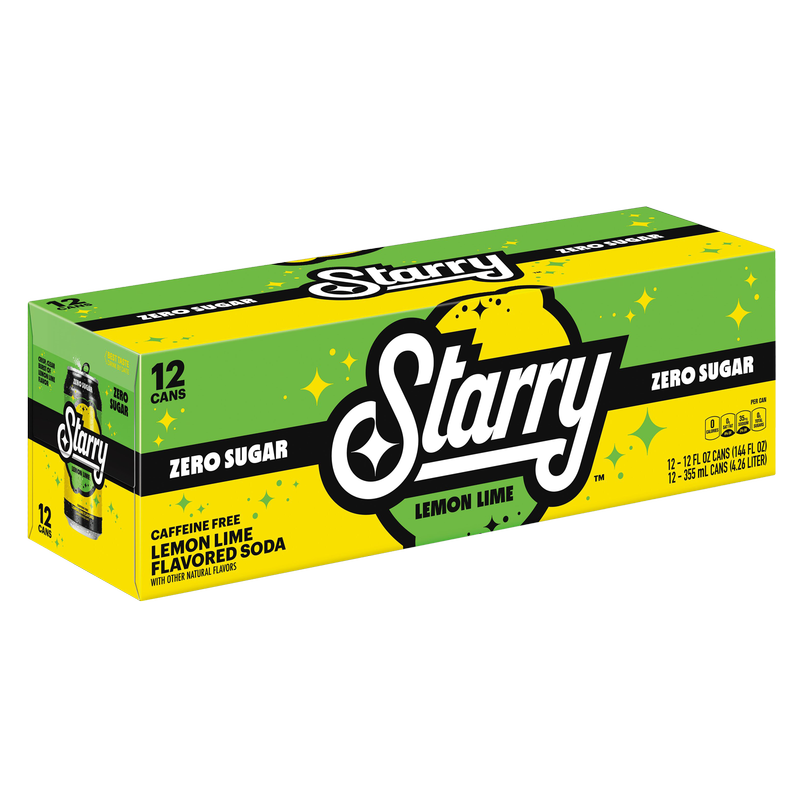 Starry Zero Sugar Lemon Lime 12pk 12oz Can