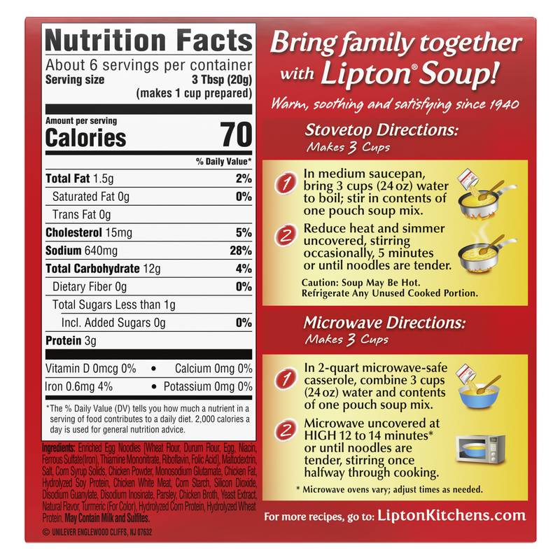 Lipton Instant Soup Mix Chicken Noodle Flavor 4.2 oz