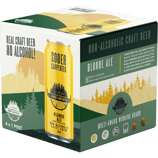 Sober Carpenter Blonde Ale Non-Alcoholic 4pk 16oz Can 0.0% ABV